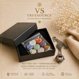 Ketting met Verwisselbare Edelstenen Hartjes (8-delige set)